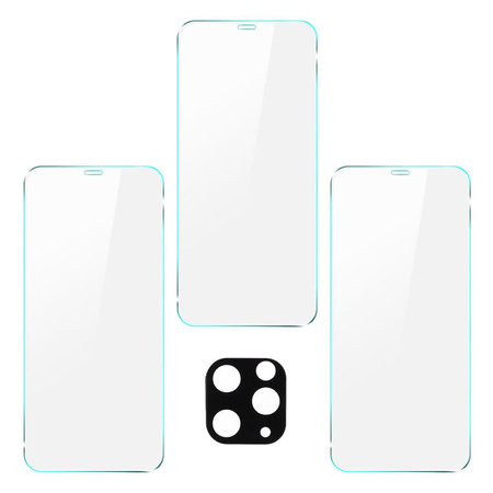 Szkło hartowane Bizon Glass Clear - 3 szt. + obiektyw, iPhone 11 Pro Max