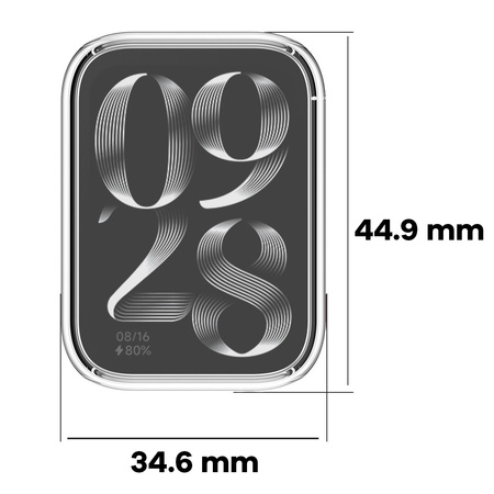 Etui z osłoną ekranu Bizon Case Watch Felipe do Xiaomi Mi Smart Band 9 Pro, przeźroczyste