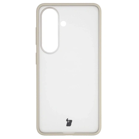 Etui Bizon Case Angelo do Galaxy S26, półprzezroczyste z beżową ramką