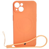 Etui silikonowe z pierścieniem magnetycznym Bizon Case Silicone Magnetic do iPhone 13, marchewkowe