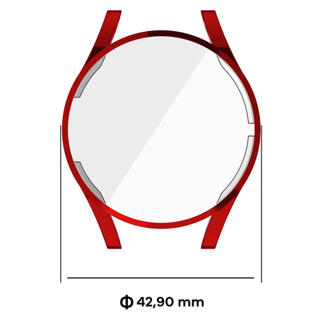 Etui Bizon Case Watch Felipe do Galaxy Watch FE / Watch 4 40 mm, czerwone