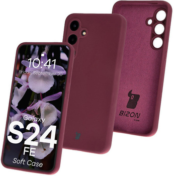 Silikonowe etui Bizon Soft Case do Galaxy S24 FE, ciemnofioletowe