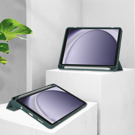 Etui Bizon Case Tab Clear Matt do Samsung Galaxy Tab A9, ciemnozielone