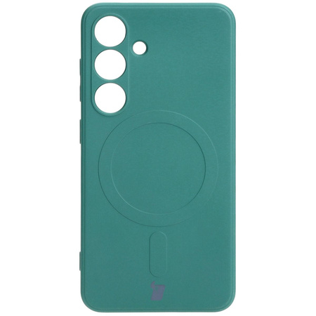 Etui Bizon Case Silicone Magnetic Sq do Galaxy S24, ciemnozielone