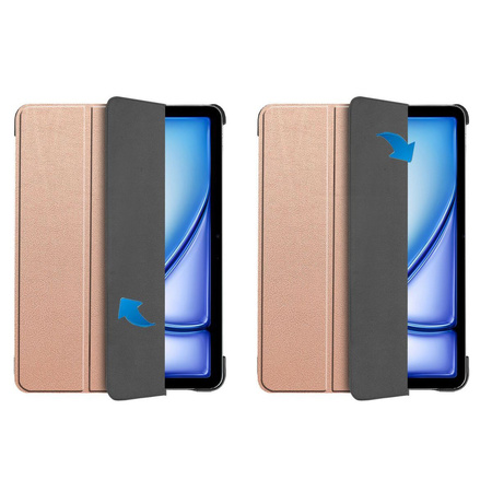 Etui Bizon Case Tab Croc do iPad Air 13" M2 2024, różowozłote