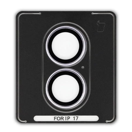 Szkło na aparat z aplikatorem Bizon Glass Snap Lens do iPhone 17, 1 zestaw, lawendowa ramka