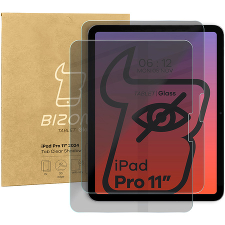 Prywatyzujące szkło hartowane Bizon Glass Tab Clear Shadow Duo do iPad Pro 11 2024, 2 sztuki