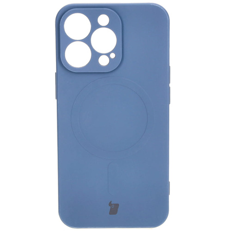 Etui silikonowe z pierścieniem magnetycznym Bizon Case Silicone Magnetic do iPhone 13 Pro, granatowe