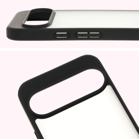 Etui Bizon Case Angelo do Google Pixel 9 Pro XL, półprzezroczyste z czarną ramką