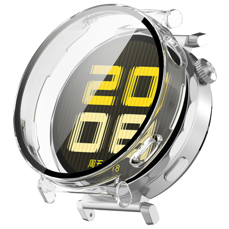 Etui ze szkłem do zegarka Bizon Case Watch Adamo do Huawei Watch GT 5 41 mm, przeźroczyste