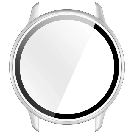 Etui ze szkłem do zegarka Bizon Case Watch Adamo do Garmin Vivoactive 6, satynowo srebrne