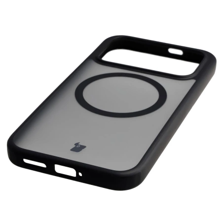 Etui z pierścieniem magnetycznym Bizon Case MatteO do Xiaomi POCO F8 Pro, przydymione-czarne