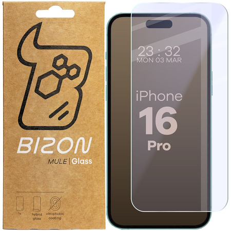 Elastyczne szkło hybrydowe Bizon Glass Mule do iPhone 16 Pro