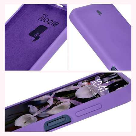 Silikonowe etui Bizon Soft Case do Galaxy M35 5G, fioletowe