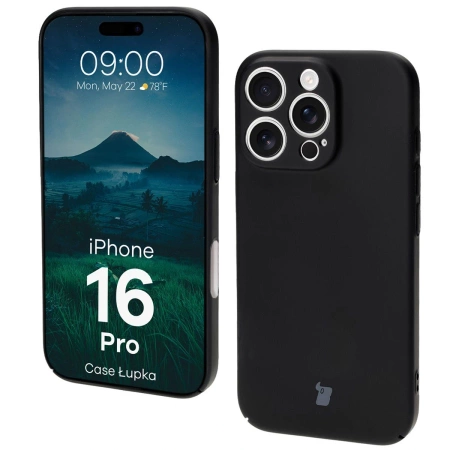 Etui Bizon Case Łupka do iPhone 16 Pro, czarne
