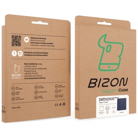 Etui z klapką Bizon Case Tab Croc do OnePlus Pad 3 / 2 Pro / OPPO Pad 4 Pro, granatowe