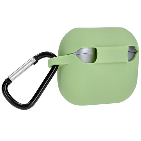 Silikonowe etui z karabińczykiem Bizon Case Headphone Silicone do Galaxy Buds 3/3 Pro, jasnozielone