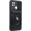 Etui Bizon Case Camshield Card Slot Ring do Xiaomi Redmi 10C, czarne