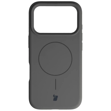 Silikonowe etui z pierścieniem magnetycznym Bizon Soft Case Magnetic do iPhone 17 Pro, grafitowe