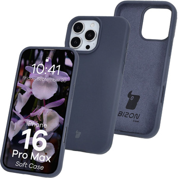 Silikonowe etui Bizon Soft Case do iPhone 16 Pro Max, ciemnoniebieskie