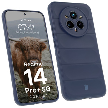 Pancerne etui Bizon Case Tur do Realme 14 Pro Plus 5G, granatowe