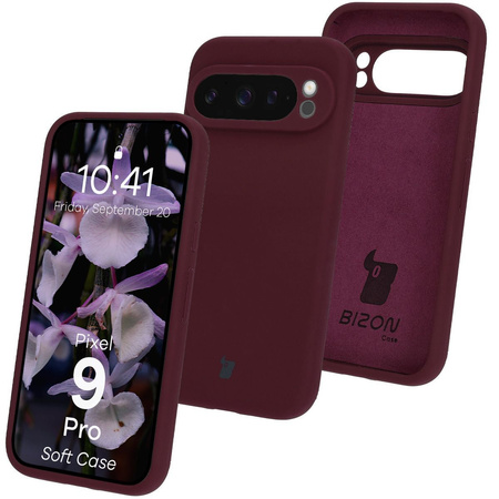 Silikonowe etui Bizon Soft Case do Google Pixel 9 Pro, ciemnofioletowe