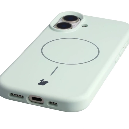 Silikonowe etui z pierścieniem magnetycznym Bizon Soft Case Magnetic do iPhone 17, pistacjowe