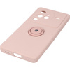 Etui Bizon Case Silicone Ring Sq do VIVO X80 Pro, jasnoróżowe