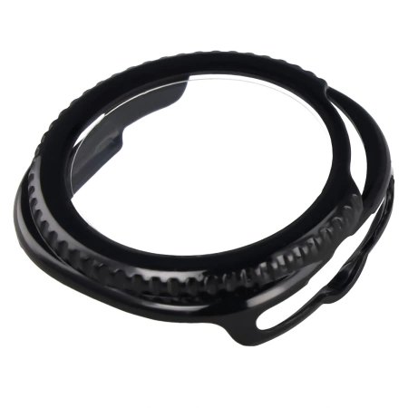 Etui ze szkłem do zegarka Bizon Case+Glass Watch do Samsung Galaxy Watch 8 Classic 46 mm, czarne