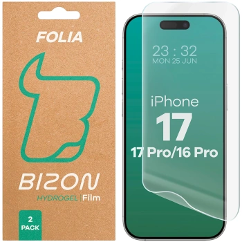 Folia hydrożelowa na ekran Bizon Glass Hydrogel Front Duo do iPhone 17 / 17 Pro / 16 Pro, 2 sztuki