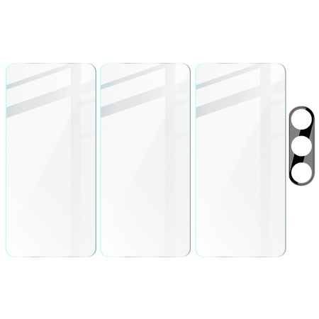 3x Szkło hartowane + szybka na aparat Bizon Glass Clear 2 Pack do Galaxy A34 5G