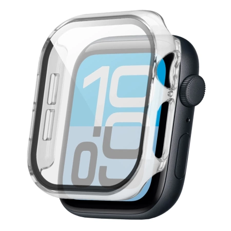 Etui ze szkłem do zegarka Bizon Case Watch Adamo do Apple Watch SE 3 / SE 2 / SE / 6 / 5 / 4 (40 mm), przezroczyste