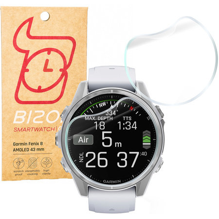 Folia hydrożelowa na ekran Bizon Glass Watch Hydrogel Duo do Garmin Fenix 8 AMOLED 43 mm, 2 sztuki