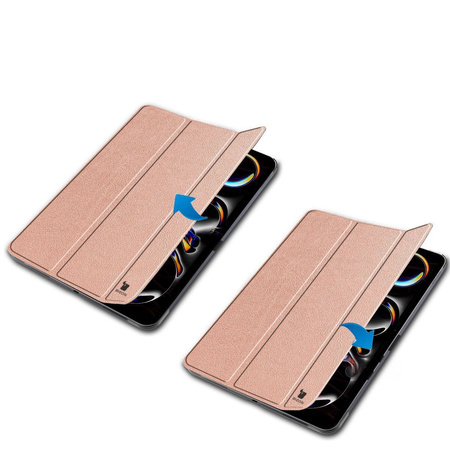 Etui Bizon Case Tab Croc do iPad Pro 13" 2025 / 2024, różowozłote