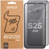 Prywatyzujące szkło hartowane Bizon Glass Edge Shadow Duo do Galaxy S25 / S24, przyciemniane z czarną ramką, 2 sztuki