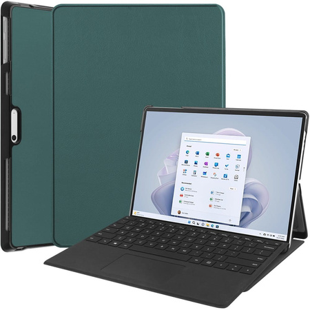 Etui Bizon Case Tab Croc do Microsoft Surface Pro 11 / 10 / 9, ciemnozielone