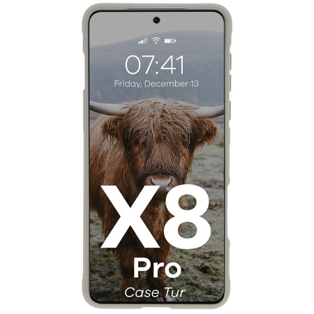 Pancerne etui Bizon Case Tur do Oppo Find X8 Pro, jasnoszare