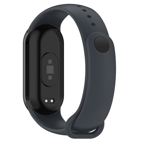 Silikonowy pasek Bizon Strap Watch Dots do Xiaomi Smart Band 10 / 9 / 9 NFC / 8, ciemnoszary