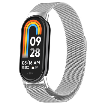 Pasek Bizon Strap Watch Chain do Xiaomi Mi Smart Band 8, srebrny