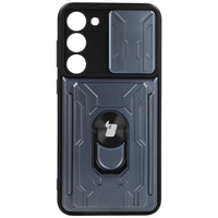 Etui Bizon Case Camshield Card Slot Ring do Samsung Galaxy S23 Plus, szare