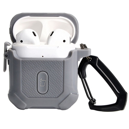 Etui Bizon Case Headphone Armor do Apple Airpods 1/2, szare
