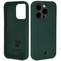 Etui silikonowe do iPhone 15 Pro Bizon Soft Case, ciemnozielone