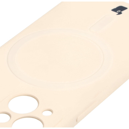Etui Bizon Case Silicone Magnetic Sq do Apple iPhone 13 Mini, beżowe