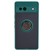 Etui z uchwytem na palec Bizon Case Hybrid Ring do Google Pixel 7A, przydymione z ciemnozieloną ramką