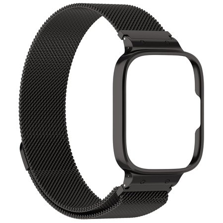 Etui z paskiem Bizon Strap + Case Watch Chain do Xiaomi Redmi Watch 3 Active, czarne