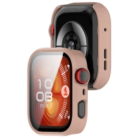 Etui ze szkłem do zegarka Bizon Case Watch Adamo do Huawei Watch Fit 4 Pro, różowe