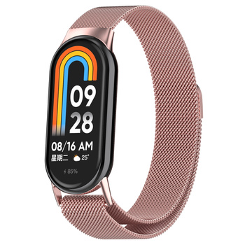 Pasek Bizon Strap Watch Chain do Xiaomi Mi Smart Band 8, różowy