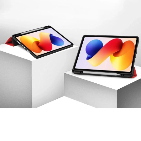 Etui z klapką Bizon Case Tab Lizard do Xiaomi POCO Pad M1 / Redmi Pad 2 Pro, czerwone