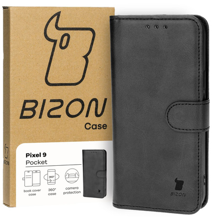 Etui z klapką Bizon Case Pocket do Google Pixel 9 / 9 Pro, czarne