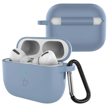 Silikonowe etui z karabińczykiem Bizon Case Headphone Silicone do AirPods 4, jasnozielone